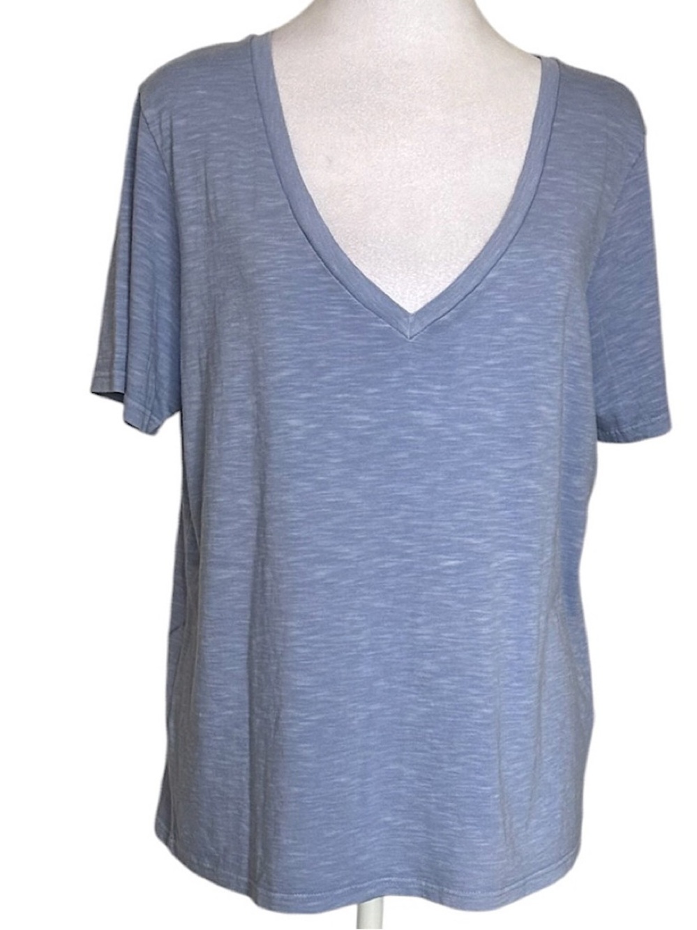 Marine Layer Women’s Top V-Neck T-Shirt Lightweight Size XS Oversized Blue